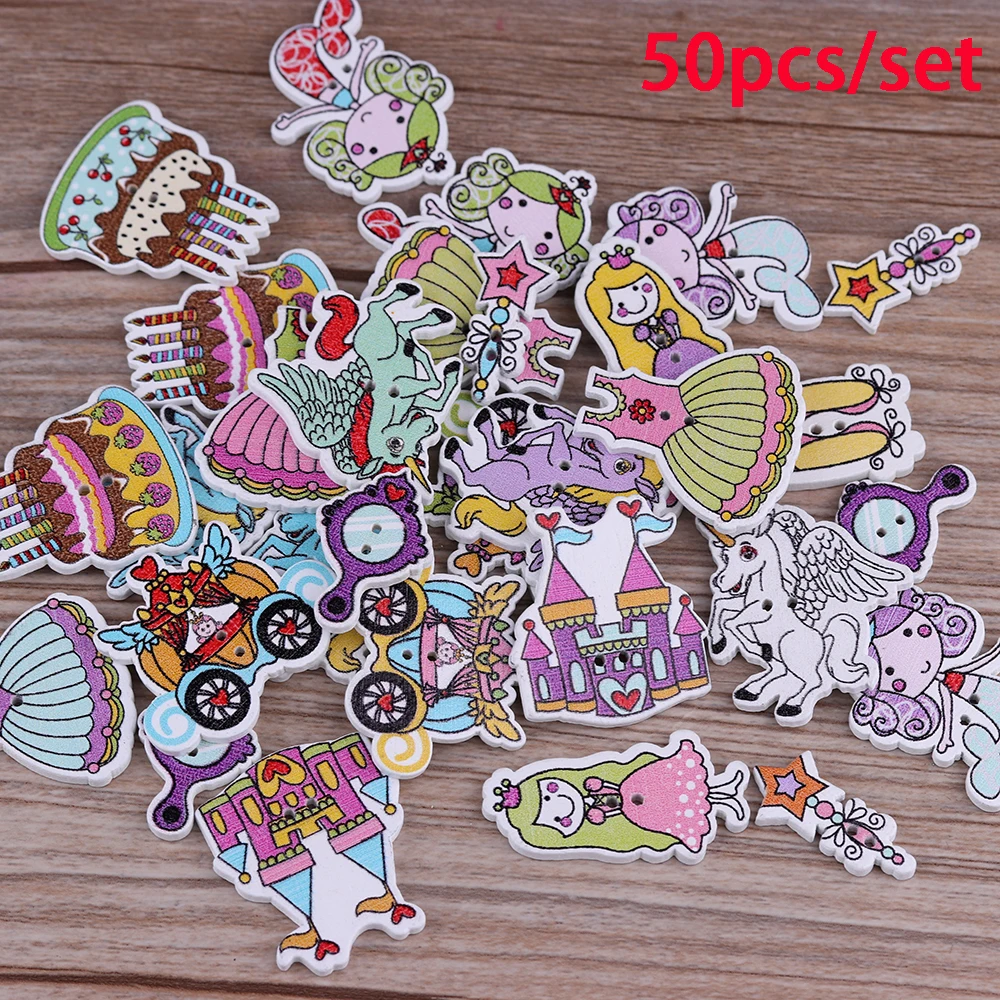50PCS/Pack Mixed Color 2 Holes Princess Castle Pattern Wooden Buttons Sewing Scrapbooking Buttons Kids Clothes Decor Accessories
50PCS/Pack Mixed Color 2 Holes Princess Castle Pattern Wooden Buttons Sewing Scrapbooking Buttons Kids Clothes Decor Accessories