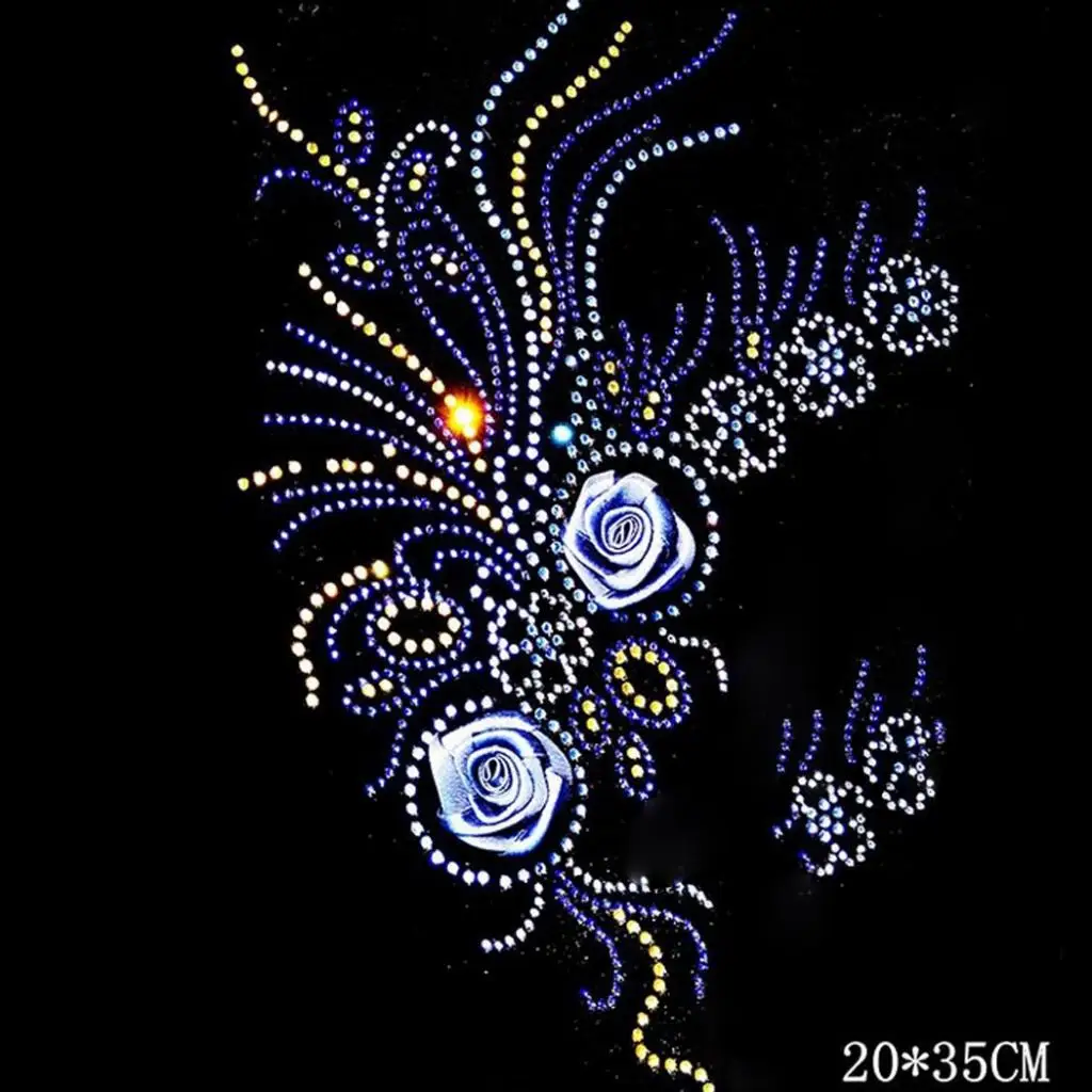 Fashion Hotfix Rhinestones,Heat Transfer Design Iron on Motifs,Rhinestone Applique Patch Sewing Accessories