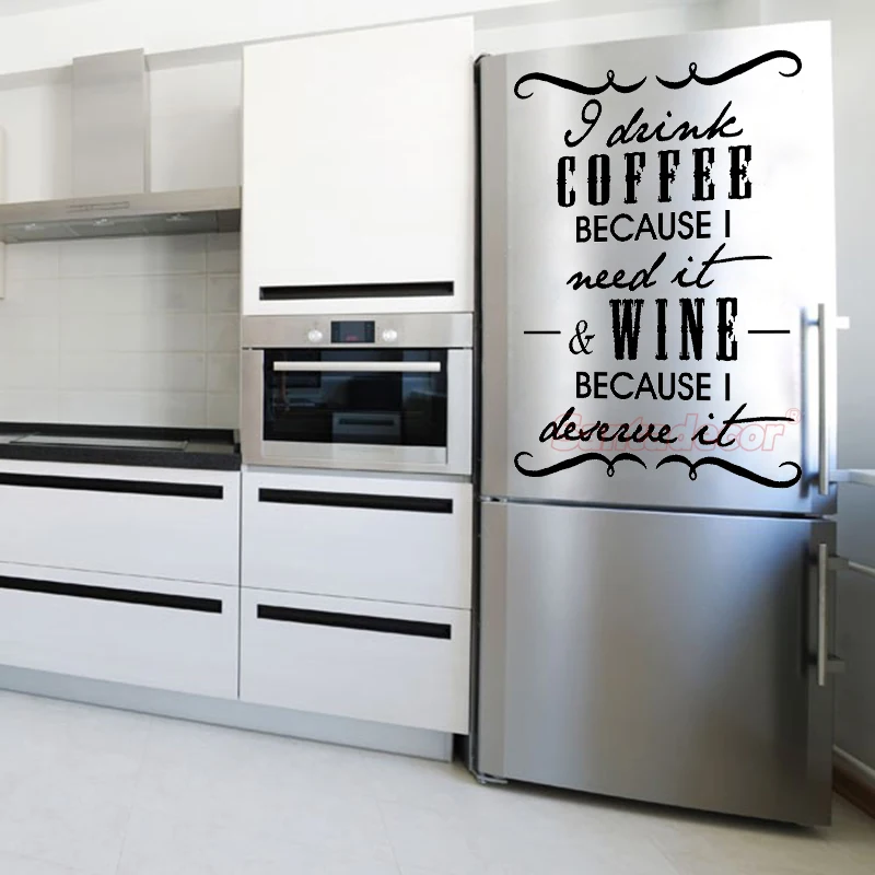 Стикер-i-drink-coffee-wine виниловый Настенный декор кухонные настенные картинки