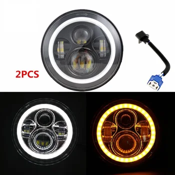 7'' Round Harley LED Headlight for Jeep CJ Wrangler JK LED Driving light with Halo ring Angel eyes DRL H4 to H13 Adapter
7'' Round Harley LED Headlight for Jeep CJ Wrangler JK LED Driving light with Halo ring Angel eyes DRL H4 to H13 Adapter