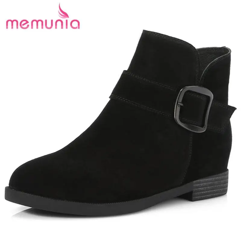 MEMUNIA NEW 2020 fashion height increasing cow suede leather boots buckle zip ankle boots for women round toe autumn boots
MEMUNIA NEW 2020 fashion height increasing cow suede leather boots buckle zip ankle boots for women round toe autumn boots