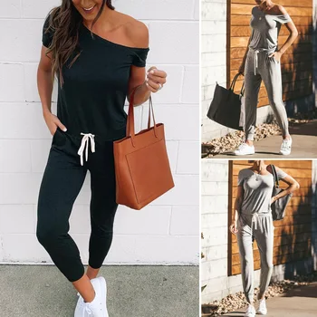 Women One Shoulder Jumpsuit Short Sleeves Backless Loose Casual Rompers for Summer TY66
Women One Shoulder Jumpsuit Short Sleeves Backless Loose Casual Rompers for Summer TY66