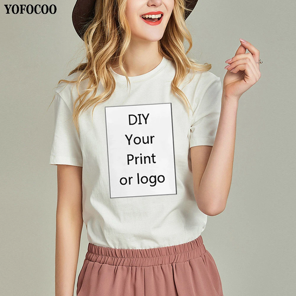 YOFOCOO Customized Print Summer Fashion Custom T-Shirt for Women Print DIY Your like Photo or Logo Top Tees T-shirt Women's
YOFOCOO Customized Print Summer Fashion Custom T-Shirt for Women Print DIY Your like Photo or Logo Top Tees T-shirt Women's