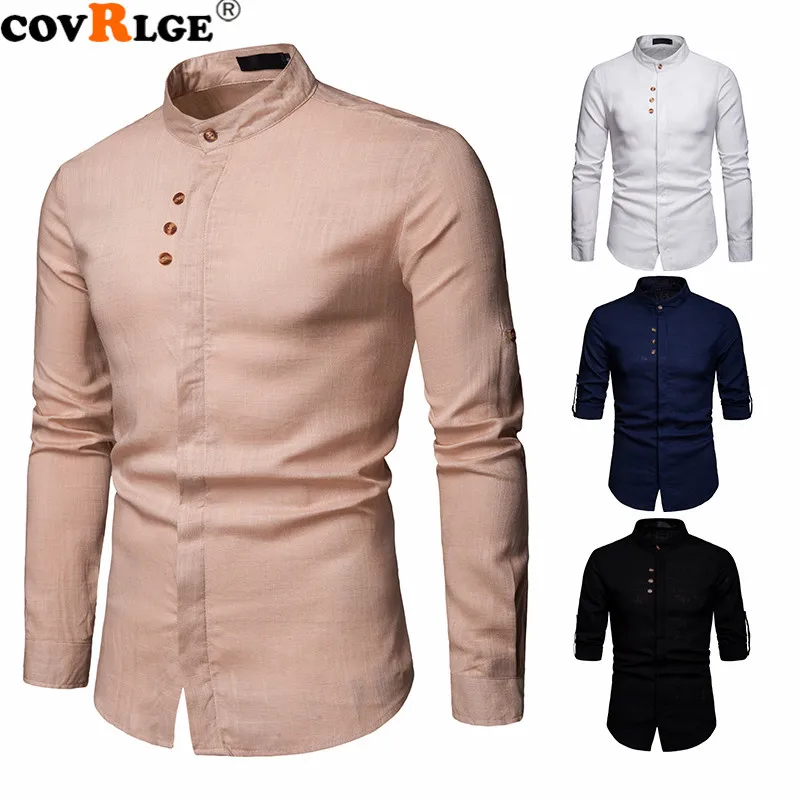 Covrlge Brand New Men's Spring Shirts Flax Henry Collar Business Casual Trim Adjustable Long-sleeved Shirts MCL196
Covrlge Brand New Men's Spring Shirts Flax Henry Collar Business Casual Trim Adjustable Long-sleeved Shirts MCL196