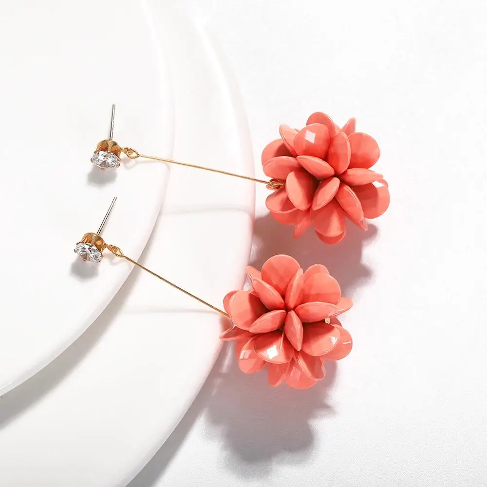 Fashion Multi Color Resin Flower Ball Drop Earrings For Women Cute Statement Jewelry Wedding Crystal Dangle Earring Korean New
Fashion Multi Color Resin Flower Ball Drop Earrings For Women Cute Statement Jewelry Wedding Crystal Dangle Earring Korean New