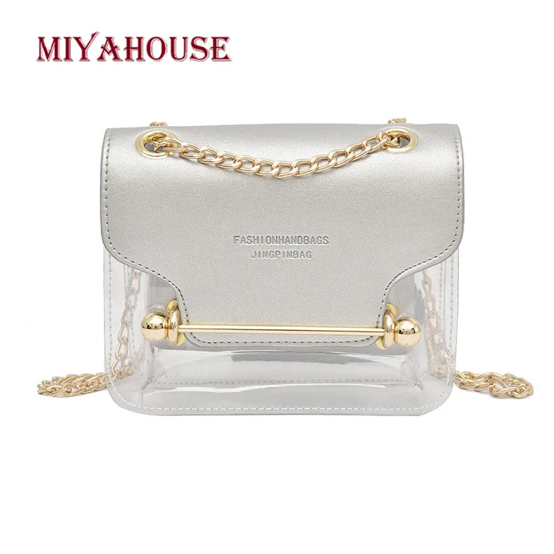 Miyahouse Fresh PVC metal Chain Design Handbag Female 2PCS Small Jelly Summer Transparent Bag Women Simple Portable Shoulder Bag
Miyahouse Fresh PVC metal Chain Design Handbag Female 2PCS Small Jelly Summer Transparent Bag Women Simple Portable Shoulder Bag
