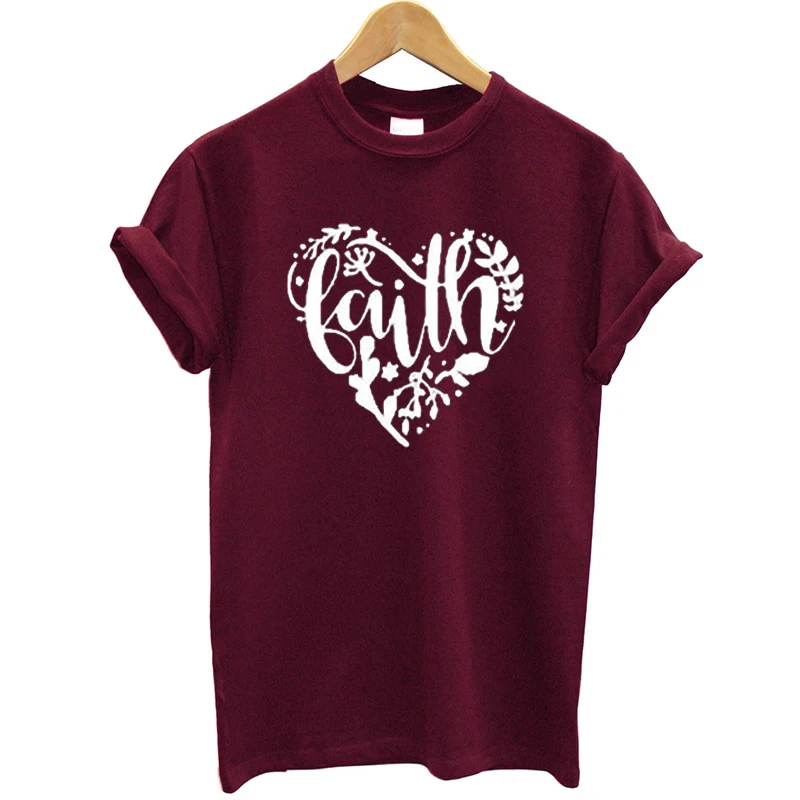 Fashion Women T-shirt Cotton Printing Flower Faith T Shirts Streetwear Fashion Summer Tops Tees Plus Size Christian Tshirt
Fashion Women T-shirt Cotton Printing Flower Faith T Shirts Streetwear Fashion Summer Tops Tees Plus Size Christian Tshirt