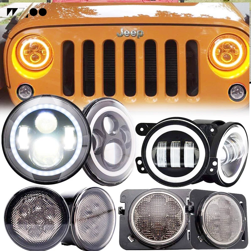 WZJOO 7" LED Headlight 4" White Fog Lamp and turn signa Kit For Jeep wrangler 2007-2017 2010 2011 2015 Lights set
WZJOO 7" LED Headlight 4" White Fog Lamp and turn signa Kit For Jeep wrangler 2007-2017 2010 2011 2015 Lights set