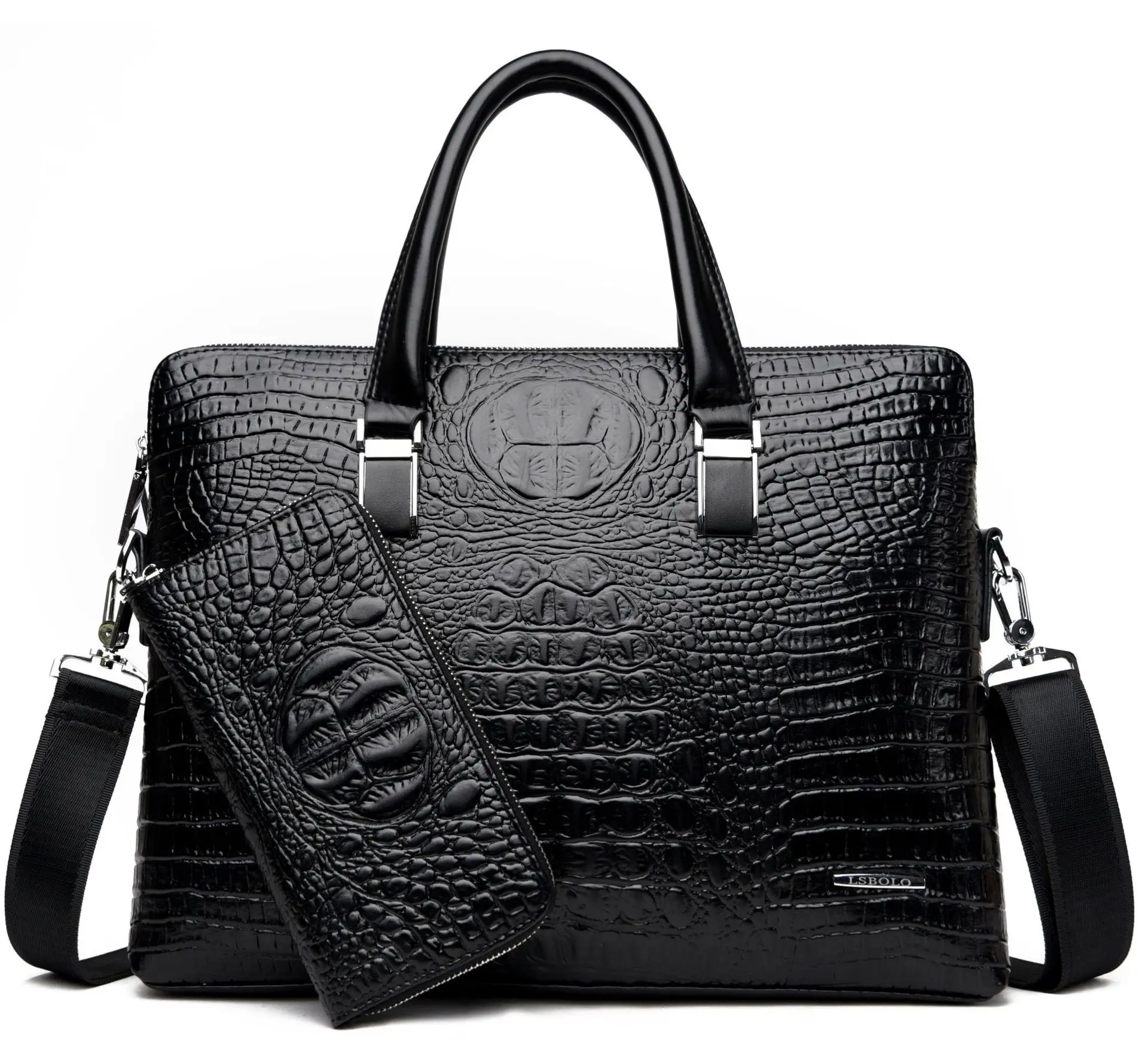 New Crocodile-print Double Handbag for Men Business Briefcase Fashion Straddle Single-shoulder Computer Bag
New Crocodile-print Double Handbag for Men Business Briefcase Fashion Straddle Single-shoulder Computer Bag