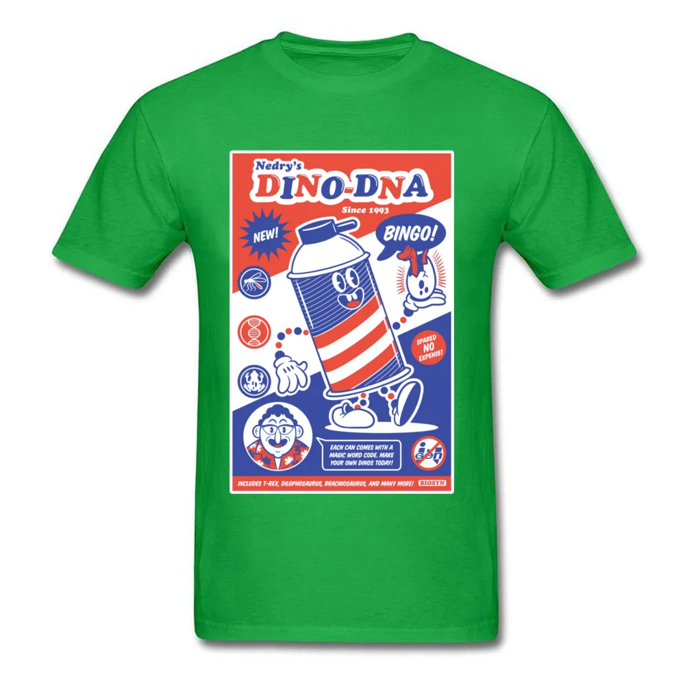 bingo dino dna 10929 T-shirts for Men Birthday Summer Fall Tops Shirts Short Sleeve Slim Fit Sweatshirts Round Neck 100% Cotton bingo dino dna 10929 green