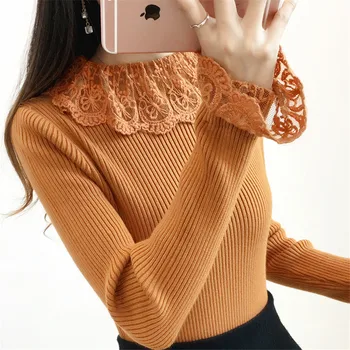 2018 New Elegant Lace Knitted Sweater For Women Long Sleeve Patchwork Mesh Slim Sweet Ladies Pullovers Knitting Tops Spring
2018 New Elegant Lace Knitted Sweater For Women Long Sleeve Patchwork Mesh Slim Sweet Ladies Pullovers Knitting Tops Spring