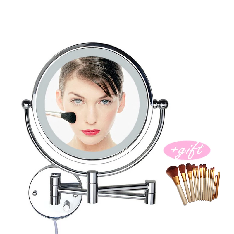 Professional 8 Inch LED Light Wall-mounted folding cosmetic mirror 5X Magnifying LED Makeup Mirror bathroom mirror For Gift
Professional 8 Inch LED Light Wall-mounted folding cosmetic mirror 5X Magnifying LED Makeup Mirror bathroom mirror For Gift