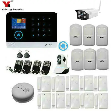 

YobangSecurity Wireless Wifi GSM Android IOS APP Home Burglar Security Alarm System Outdoor Ip Camera with Wireless Strobe Siren