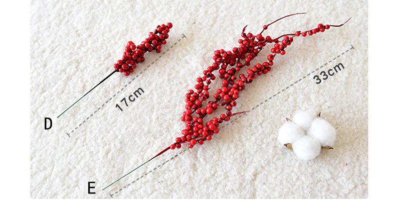 Description Picture 5 of itemRed Berries Berry String Bundle Christmas Decoration Tree Garland Wreath DIY Supplies Artificial Flowers Fruit New Year Wedding