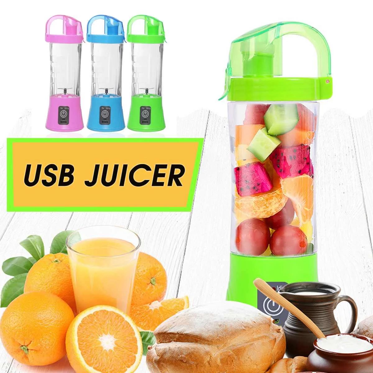 380ml Portable Juicer Cup USB Rechargeable Electric Automatic Vegetable Fruit Citrus Orange Maker Cup Mixer Bottle
380ml Portable Juicer Cup USB Rechargeable Electric Automatic Vegetable Fruit Citrus Orange Maker Cup Mixer Bottle