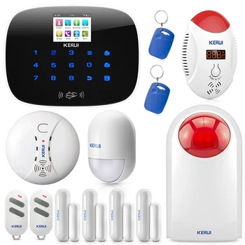 

KERUI W193 WiFi 3G GSM PSTN RFID Wireless Smart Home Security Alarm System Outdoor Waterproof Siren Motion Detector CO Detector
