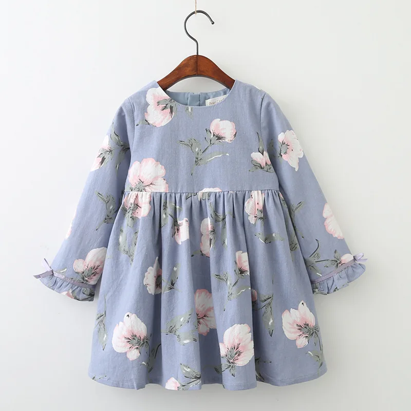 Spring and Autumn New Girls Dress Fashion Full Print Flower Bow Long Sleeve Dress Children's clothings
Spring and Autumn New Girls Dress Fashion Full Print Flower Bow Long Sleeve Dress Children's clothings