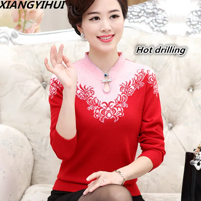 2017 top-quality Cashmere Women sweater female plus size embroidering diamond - studded Christmas sweater Old mother's pullover
2017 top-quality Cashmere Women sweater female plus size embroidering diamond - studded Christmas sweater Old mother's pullover