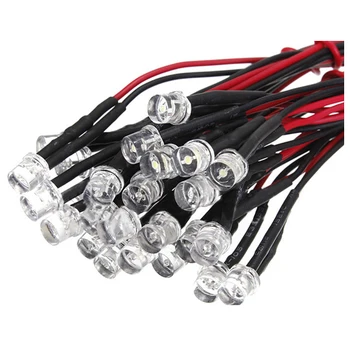 

DSHA 20CM 12V Wired For Light Emitting Diode Wiring LED Lot Size: 5mm Flat Top QTY:20Pcs