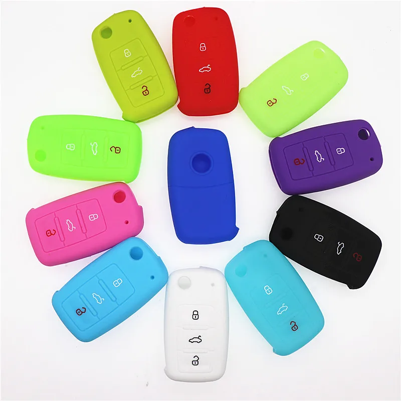 AUTEWODE силиконовый чехол для ключей автомобиля VW Golf Bora Jetta POLO GOLF Passat Skoda Octavia A5 Fabia SEAT