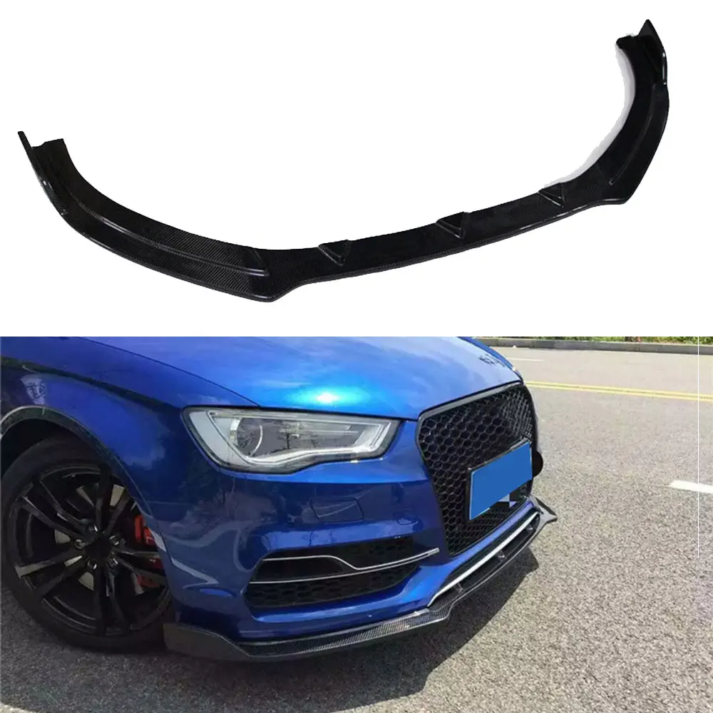 Front Lip Chin Spoiler Factory for Audi A4 B8 Non-Sline Bumper Carbon Fiber