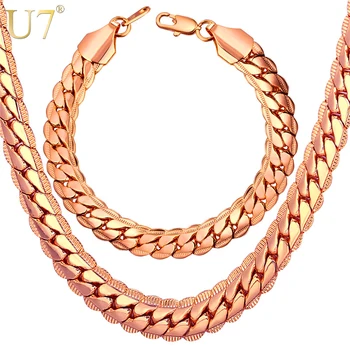 U7 Brand Gold Color Chain Necklace And Bracelet Set Wholesale 9mm Chunky Big Long/Choker Men Jewelry Set 2017 New Fashion S1007
U7 Brand Gold Color Chain Necklace And Bracelet Set Wholesale 9mm Chunky Big Long/Choker Men Jewelry Set 2017 New Fashion S1007