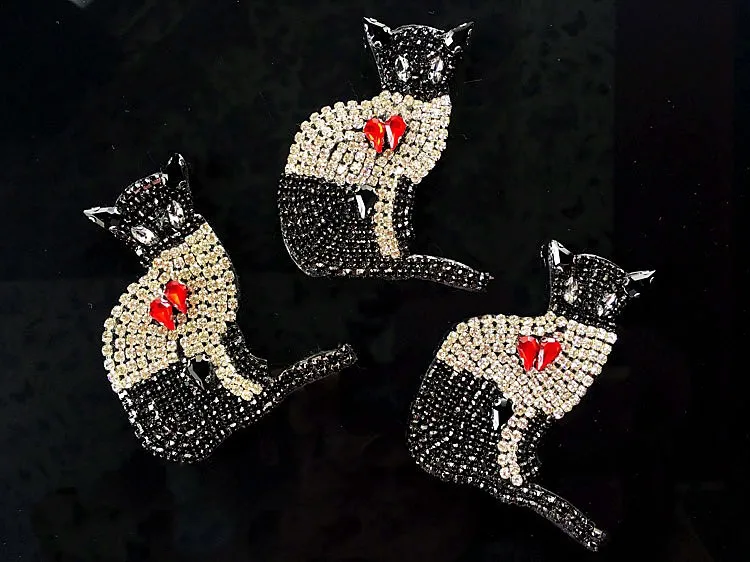 

lovecat beaded patches embroidered fabric sew on patch applique jacket coat patches for clothes parches para la ropa