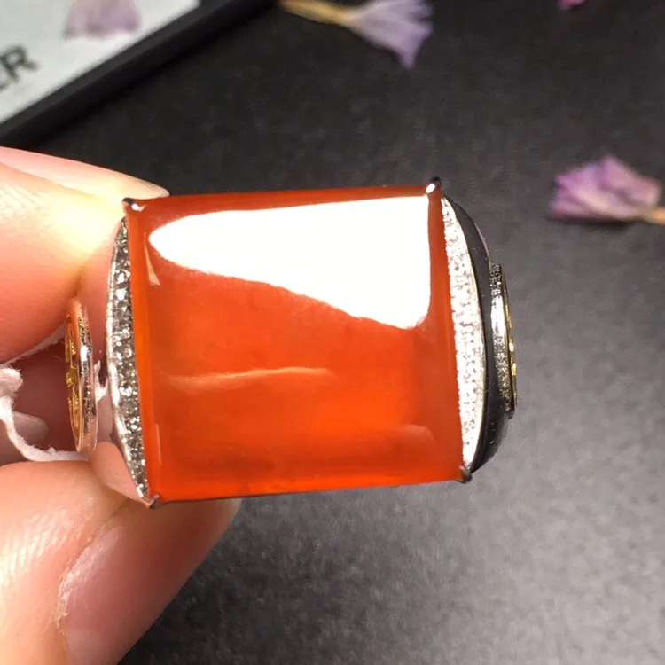 Fine Jewelry Collection Real 18K White Gold AU750 100% Natural Red Jade Gemstone anillos oro Myanmer Origin for man Rings
Fine Jewelry Collection Real 18K White Gold AU750 100% Natural Red Jade Gemstone anillos oro Myanmer Origin for man Rings