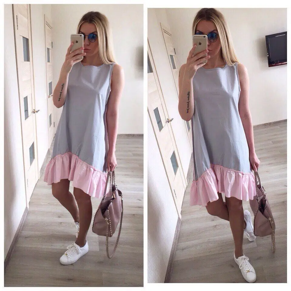 Vadim Dress Real O-neck Summer Patchwork Loose Spaghetti Strap Natural 2019 New Style Women Fishtail Swing Sleeveless Dress
Vadim Dress Real O-neck Summer Patchwork Loose Spaghetti Strap Natural 2019 New Style Women Fishtail Swing Sleeveless Dress