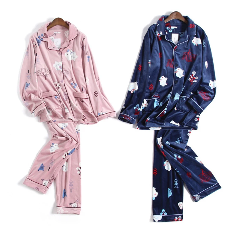 Kawaii Flannel Couples pyjamas women and man winter pajamas cartoon feminino flanela warm elegant cute bunny woman pajamas sets
Kawaii Flannel Couples pyjamas women and man winter pajamas cartoon feminino flanela warm elegant cute bunny woman pajamas sets