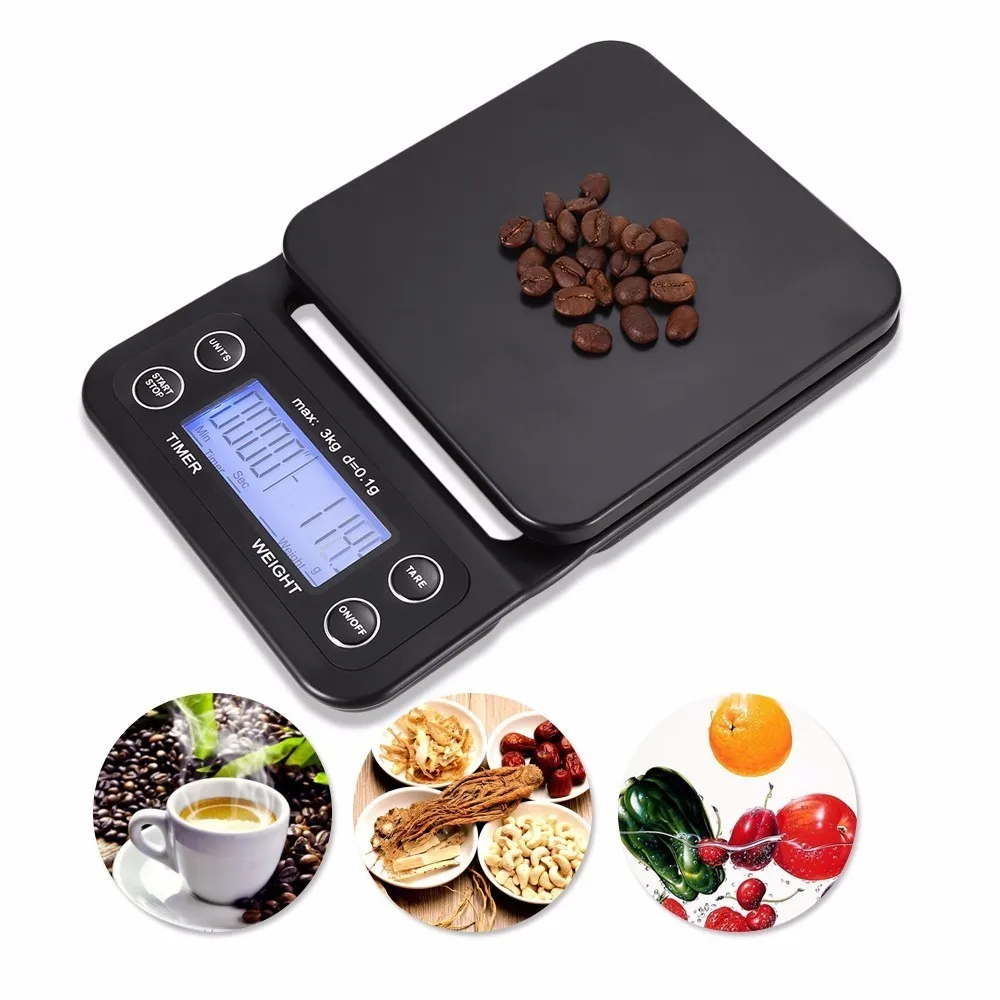 Original 3KG/0.1G Digital Kitchen Scale Food Coffee Weighing Scale Timer Back-Lit LCD Display Baking Cooking 5 weight modes
Original 3KG/0.1G Digital Kitchen Scale Food Coffee Weighing Scale Timer Back-Lit LCD Display Baking Cooking 5 weight modes