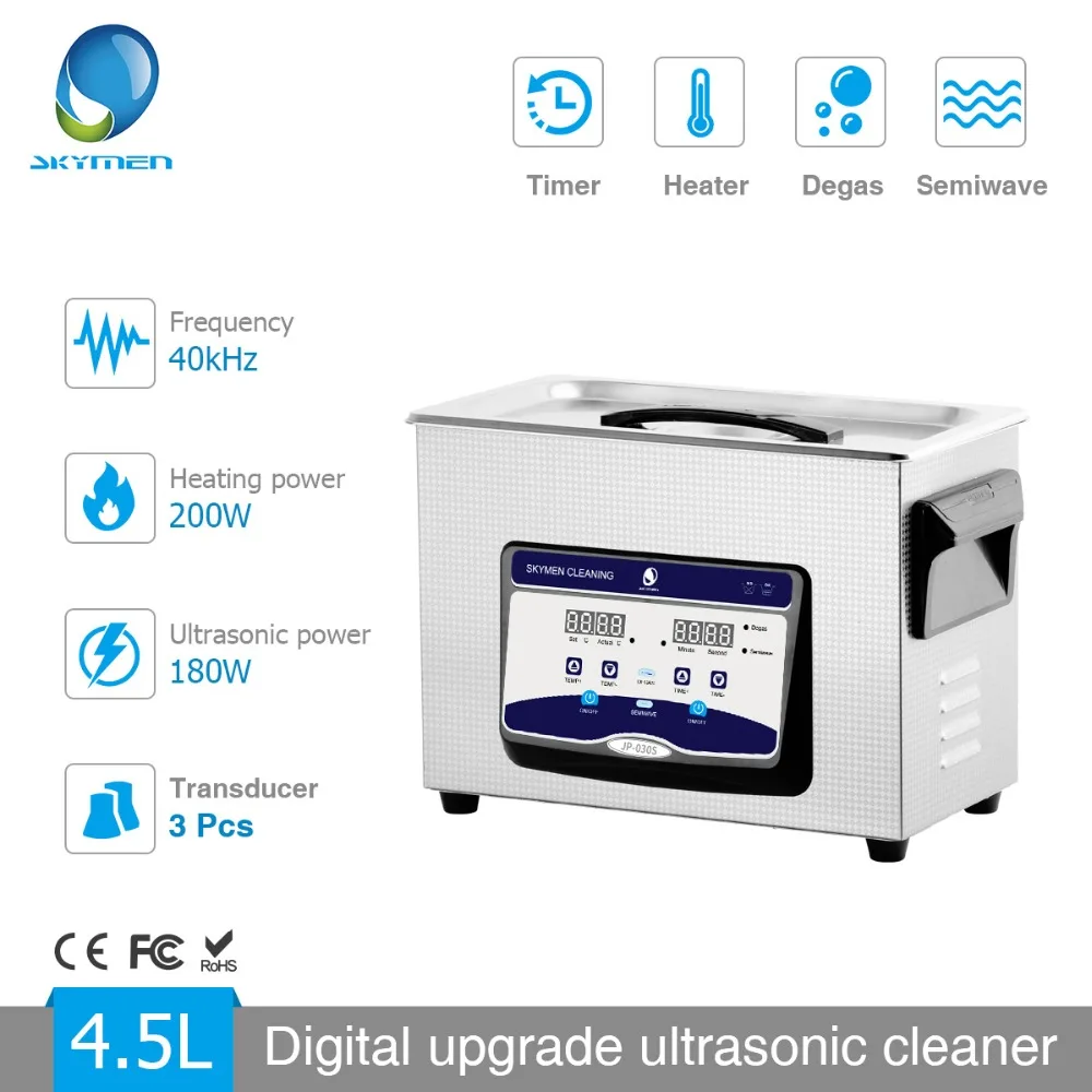 Skymen 4.5L Digital Ultrasonic Cleaner Bath Metal Parts Cutters PCB Engine Tools Ultrasound Bath Sonic Cleaning Machine
Skymen 4.5L Digital Ultrasonic Cleaner Bath Metal Parts Cutters PCB Engine Tools Ultrasound Bath Sonic Cleaning Machine