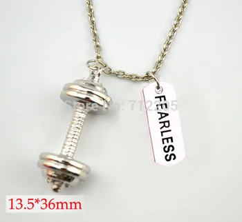 New product Fitness Weightlifting jewelry 30pcs a lot Dumbbell barbell and FEARLESS sport necklace(A1309)
New product Fitness Weightlifting jewelry 30pcs a lot Dumbbell barbell and FEARLESS sport necklace(A1309)