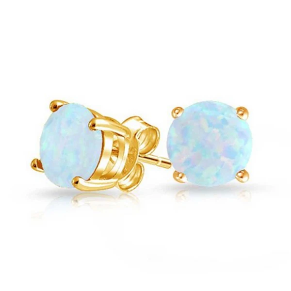 HAIMIS Free Gift Box Hot Sales Classical Round Cut 6mm White Fire Opal Gold Color Stud Earrings For Women 
HAIMIS Free Gift Box Hot Sales Classical Round Cut 6mm White Fire Opal Gold Color Stud Earrings For Women