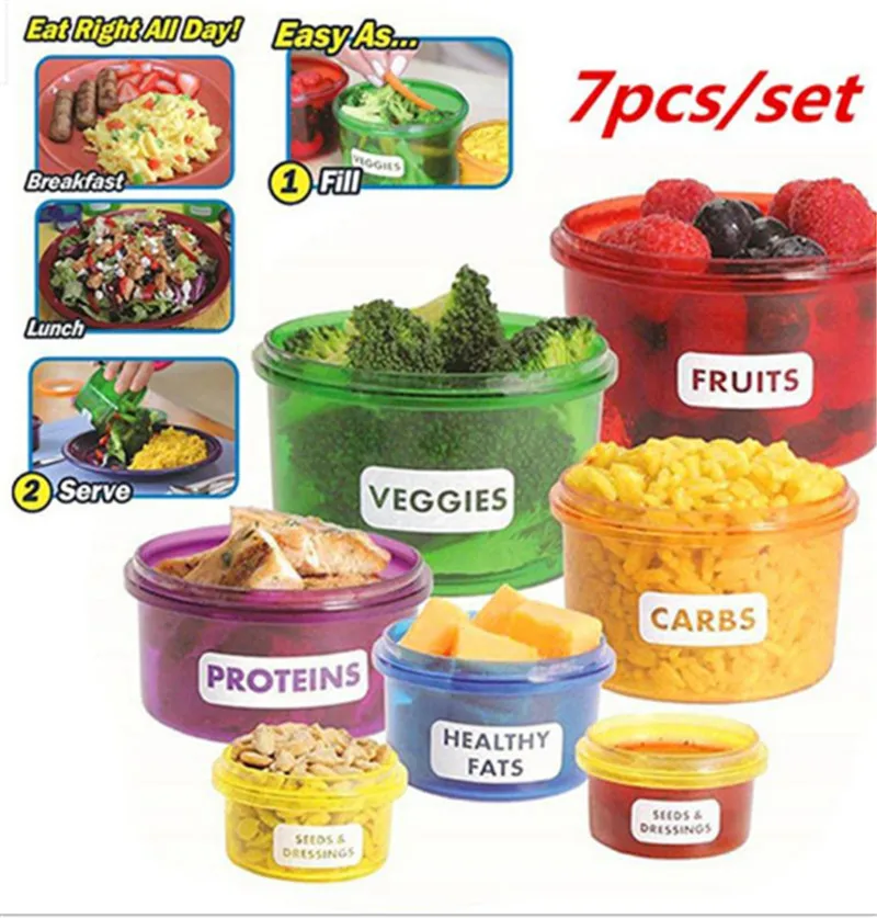 7Pcs/set Portion Control Food Box Prep Storage Container Fitness Workout Meal Eating Plan Nutriton Bento Lunch Dinnerware
7Pcs/set Portion Control Food Box Prep Storage Container Fitness Workout Meal Eating Plan Nutriton Bento Lunch Dinnerware