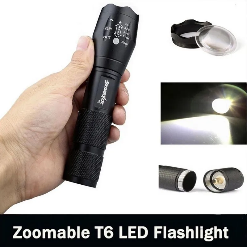 XM-L LED T6 Flashlight 5000LM Super Bright Torch light for Emergency AAA or 18650 Battery Outdoor Powerful Flash Light
XM-L LED T6 Flashlight 5000LM Super Bright Torch light for Emergency AAA or 18650 Battery Outdoor Powerful Flash Light