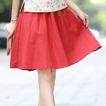 Shanghai Story Top Quality summer skirt New leisure body linen solid elastic waist grey swing skirt For Women length 55cm
Shanghai Story Top Quality summer skirt New leisure body linen solid elastic waist grey swing skirt For Women length 55cm