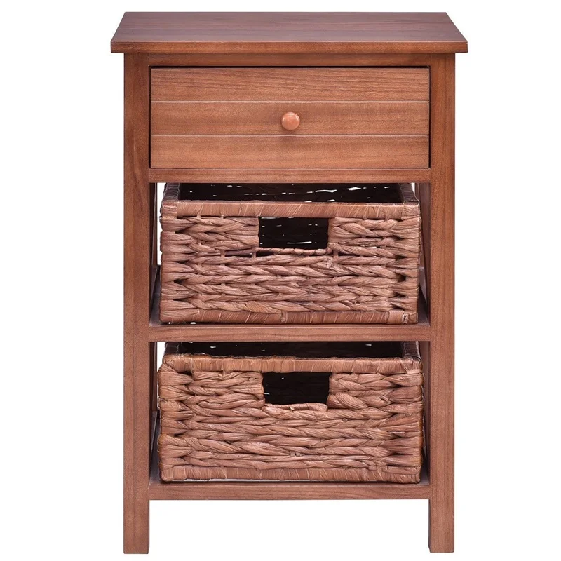 Modern Elegant 3 Tiers Wood Straw Bedroom Furniture Nightstand With 1 Drawer and 2 Basket HW56726
Modern Elegant 3 Tiers Wood Straw Bedroom Furniture Nightstand With 1 Drawer and 2 Basket HW56726
