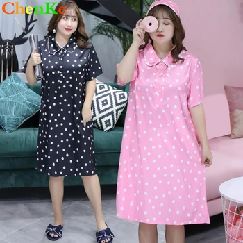 ChenKe Women Nightgowns Summer Sleepwear Casual Nightdresses Plus Size 4XL Short Sleeve Polka Dot Loose Nightdress Home Clothes
ChenKe Women Nightgowns Summer Sleepwear Casual Nightdresses Plus Size 4XL Short Sleeve Polka Dot Loose Nightdress Home Clothes