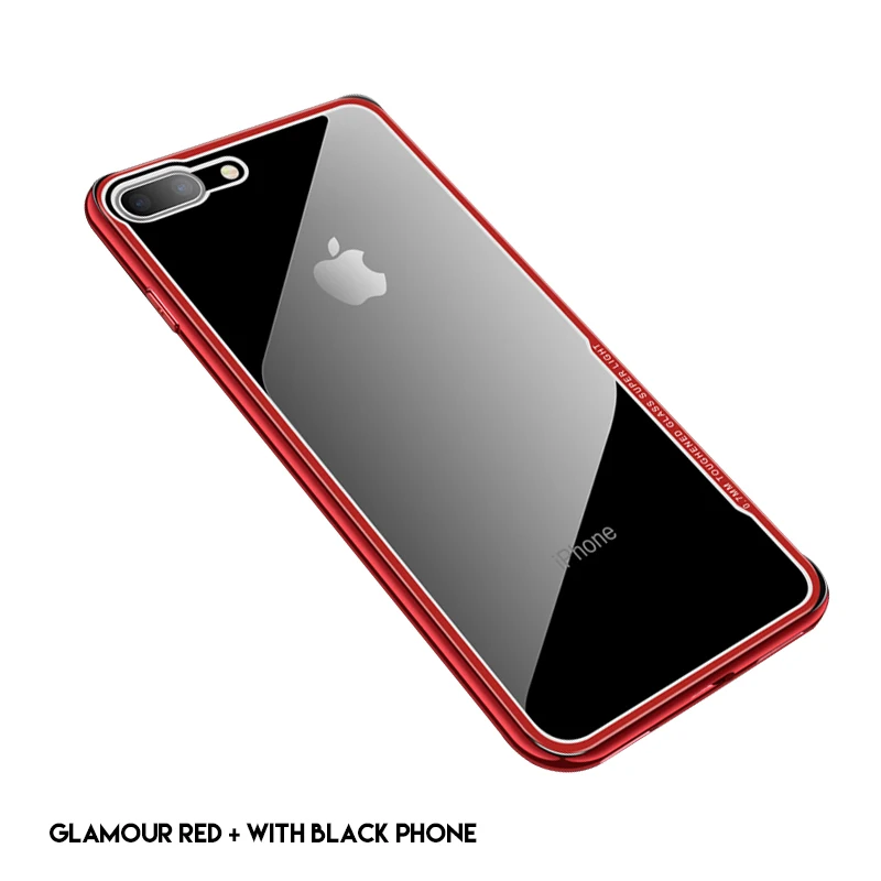NYFundas Luxury Plating Clear Case For iphone 6 6s 7 8 X 10 Fundas Capa Cases on ist Mirror Tempered Glass Back Cover Accessory (5)