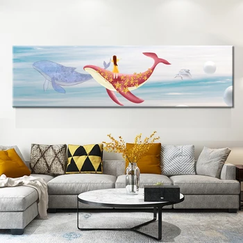 Nordic Watercolor Cartoon Whale Fish and Girl Canvas Painting Poster Print Ocean Wall Picture For Kid Room Home Decorative Mural
Nordic Watercolor Cartoon Whale Fish and Girl Canvas Painting Poster Print Ocean Wall Picture For Kid Room Home Decorative Mural