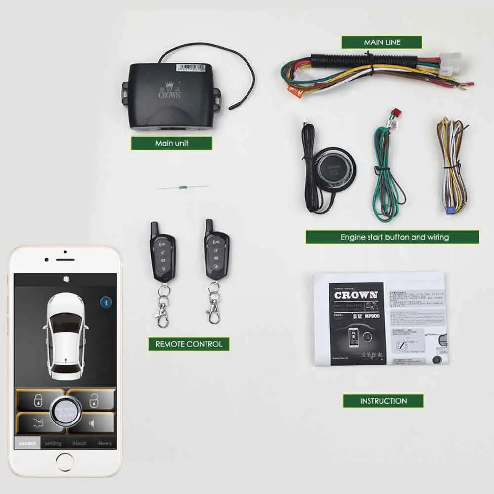 Car alarm system easy install Central locking with Remote start and alarm Keyless entry system Start stop button starline MP900
Car alarm system easy install Central locking with Remote start and alarm Keyless entry system Start stop button starline MP900
