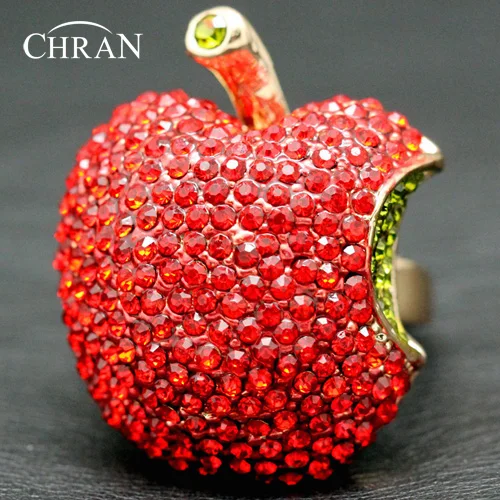 Chran Red Apple Design Finger Jewelry Rings for Women Elegant Lady Gifts Gold Color Crystal Promised Rings
Chran Red Apple Design Finger Jewelry Rings for Women Elegant Lady Gifts Gold Color Crystal Promised Rings