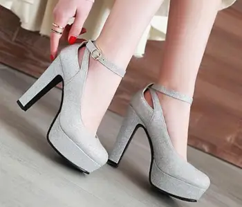 Chaussure Femme Platform Wedding Shoes Woman Ankle Strap Women Pumps Nice High Heels Fashion Glitter Zapatos Mujer G61568
Chaussure Femme Platform Wedding Shoes Woman Ankle Strap Women Pumps Nice High Heels Fashion Glitter Zapatos Mujer G61568