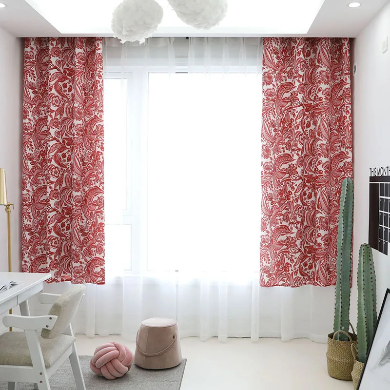Modern Baroque Style Flower Printed Blackout Curtain for Children Bedroom Livingroom Window Treatment Blind Home Decoration Red
Modern Baroque Style Flower Printed Blackout Curtain for Children Bedroom Livingroom Window Treatment Blind Home Decoration Red
