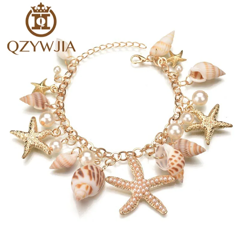 Fashion Shell Pearl Bracelets for Women Multi Starfish Sea Star Conch Shell Chain Beach Bangles Novelty Ocean Style Jewelry
Fashion Shell Pearl Bracelets for Women Multi Starfish Sea Star Conch Shell Chain Beach Bangles Novelty Ocean Style Jewelry