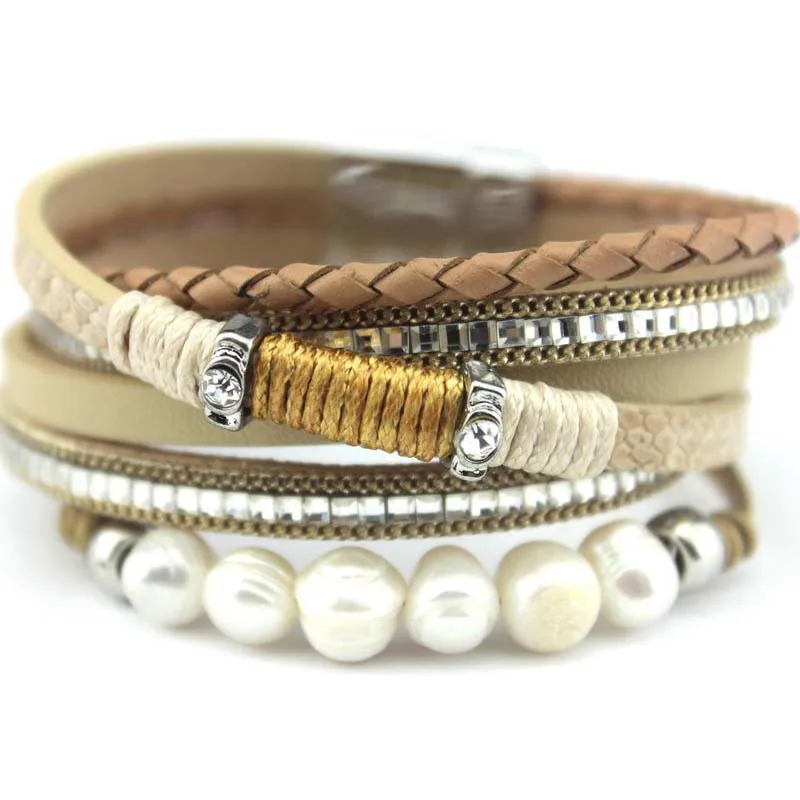 Multi-layer Leather Bracelets & Bangles for Women Full Rhinestone Wrap Bracelets Baroque Pearl Charm Bracelets Jewelry Wholesale
Multi-layer Leather Bracelets & Bangles for Women Full Rhinestone Wrap Bracelets Baroque Pearl Charm Bracelets Jewelry Wholesale