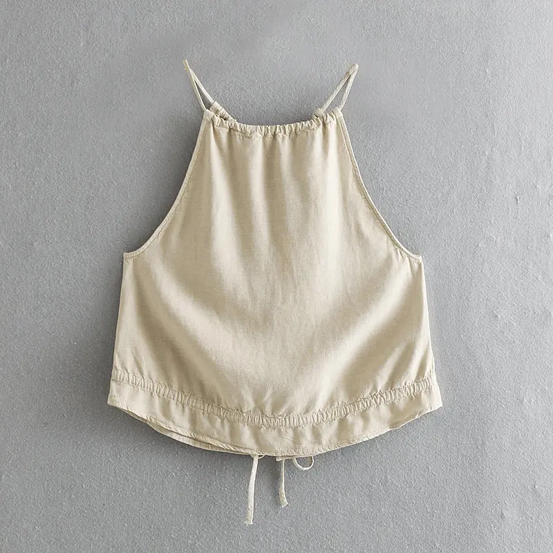 new women sweet solid color back bow tied linen halter blouse shirts women chic summer blusas casual loose chemise tops LS3580
new women sweet solid color back bow tied linen halter blouse shirts women chic summer blusas casual loose chemise tops LS3580