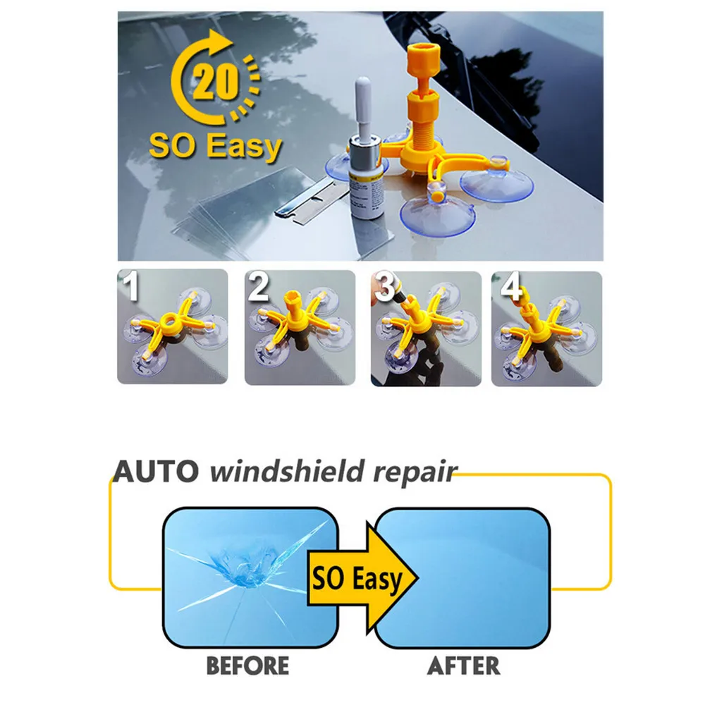 DIY Car Windshield Repair Tool Auto Window Glass Windscreen Repair Kit Restore Crack Split Or Scratch Dent For Car Or Home Glass
DIY Car Windshield Repair Tool Auto Window Glass Windscreen Repair Kit Restore Crack Split Or Scratch Dent For Car Or Home Glass