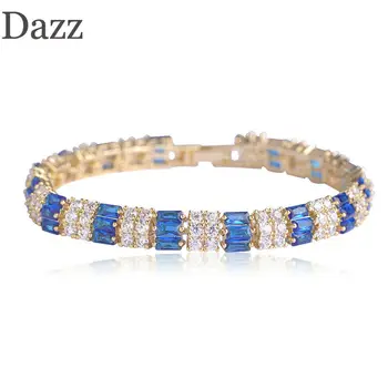 Dazz Exquisite Ocean Blue Rectangle Rhinestones Bracelets Full Zircon Gold Color Hand Jewelry For Women Wine Party Gift Bijoux
Dazz Exquisite Ocean Blue Rectangle Rhinestones Bracelets Full Zircon Gold Color Hand Jewelry For Women Wine Party Gift Bijoux